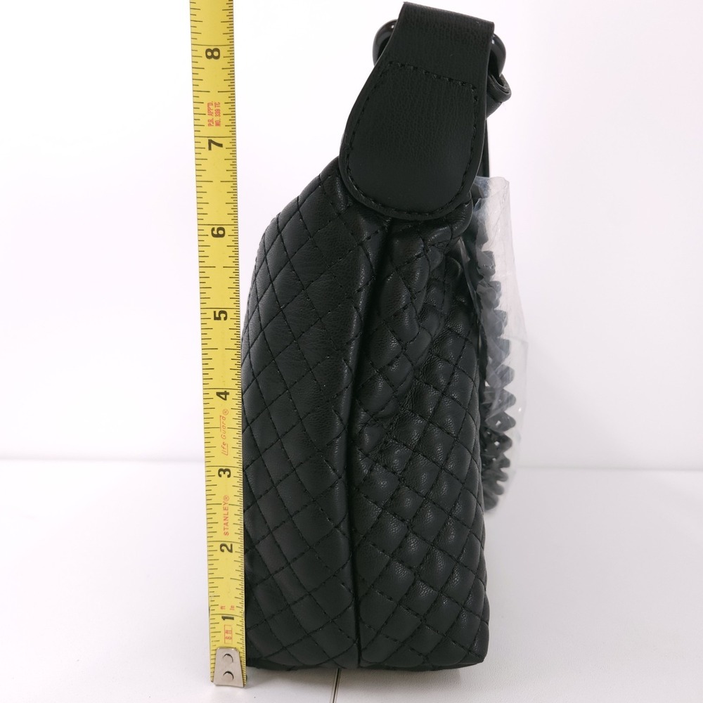 Like Dreams‎ Morgan Baguette Shoulder Crossbody Bag Black Chain Zip Top Small - Picture 3 of 11